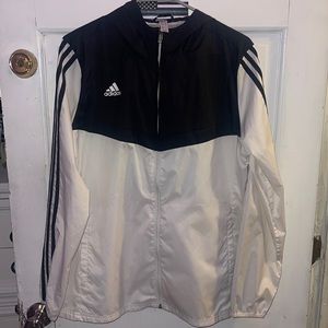 black and white womens adidas zip up